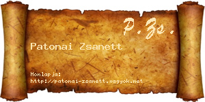 Patonai Zsanett névjegykártya